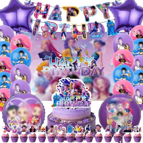 MODEQQ 40 Pezzi Huntrs Kit Compleanno Decorazioni, Kit Palloncini Decorazioni per Festa di Compleanno (C)