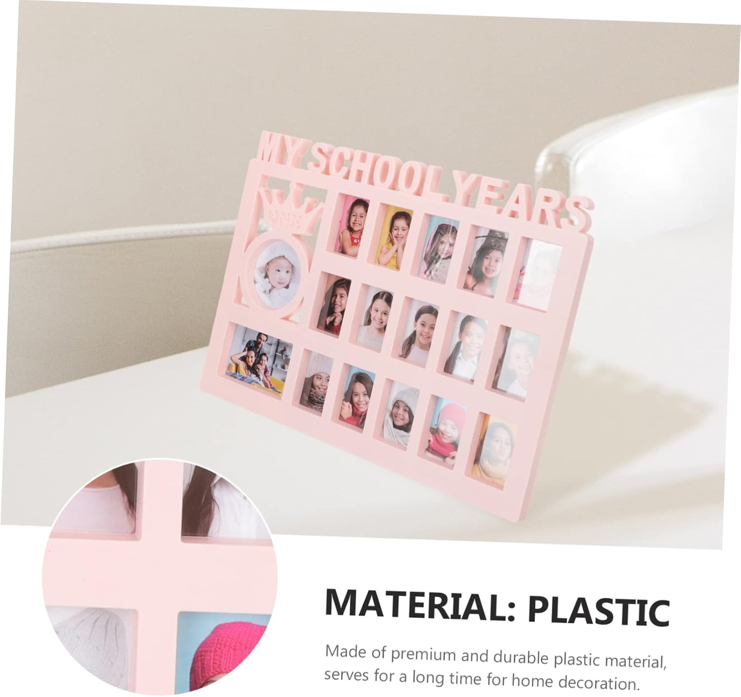 Cabilock Baby Growth Record Photo Frame School Year Photo Wall Decorative Boys and Girls School Day Frame