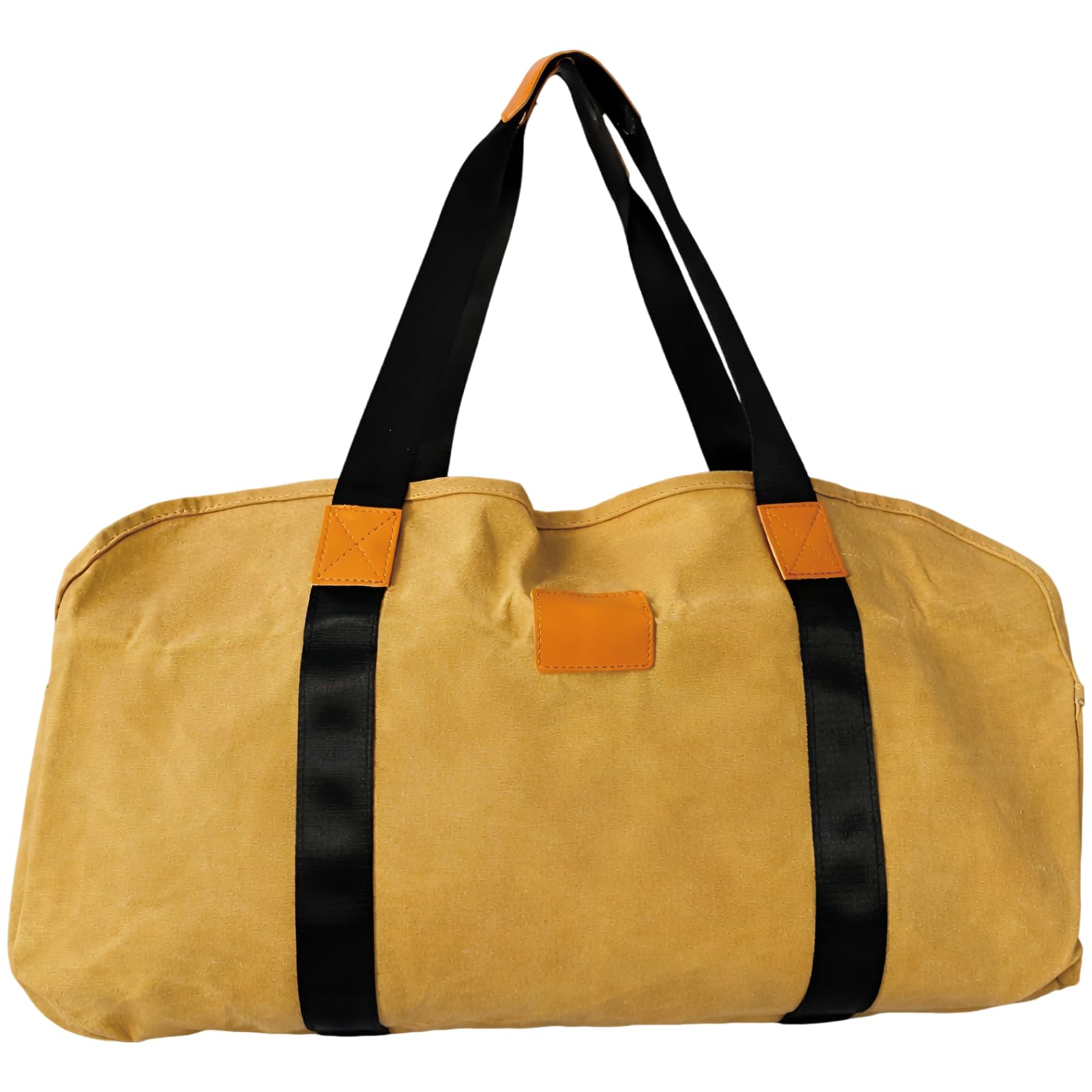 Porta legna da ardere in tela cerata resistente, borsa portatile per legna da ardere, supporto per legna da camino in tela da 16 oz, lati semi-chiusi, grande capacità per campeggio