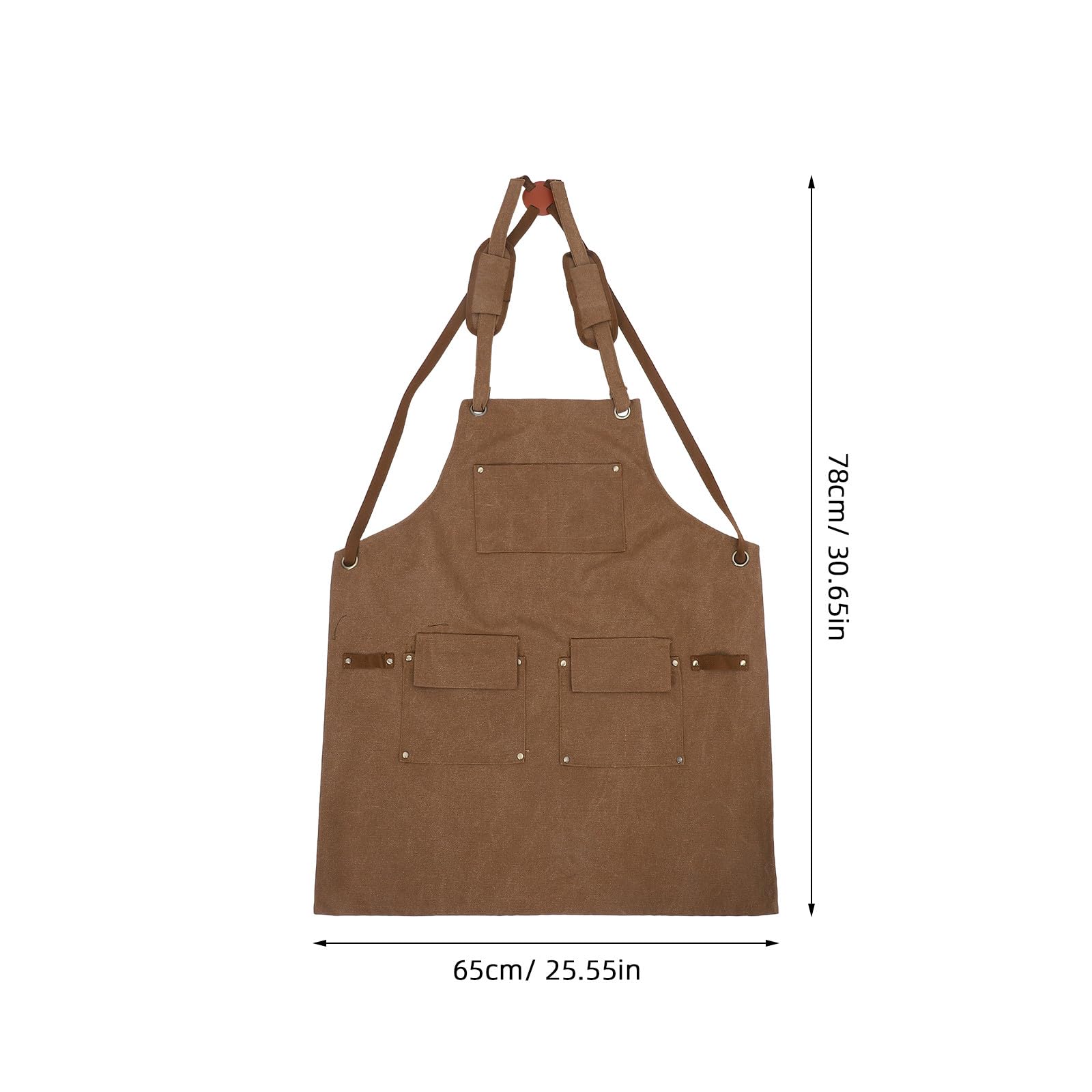 Gatuida Delantal de lona con bolsillo: delantal de trabajo con correas traseras ajustables y múltiples bolsillos para jardinería, carpintería, cafetería, chef, camarera, artista.