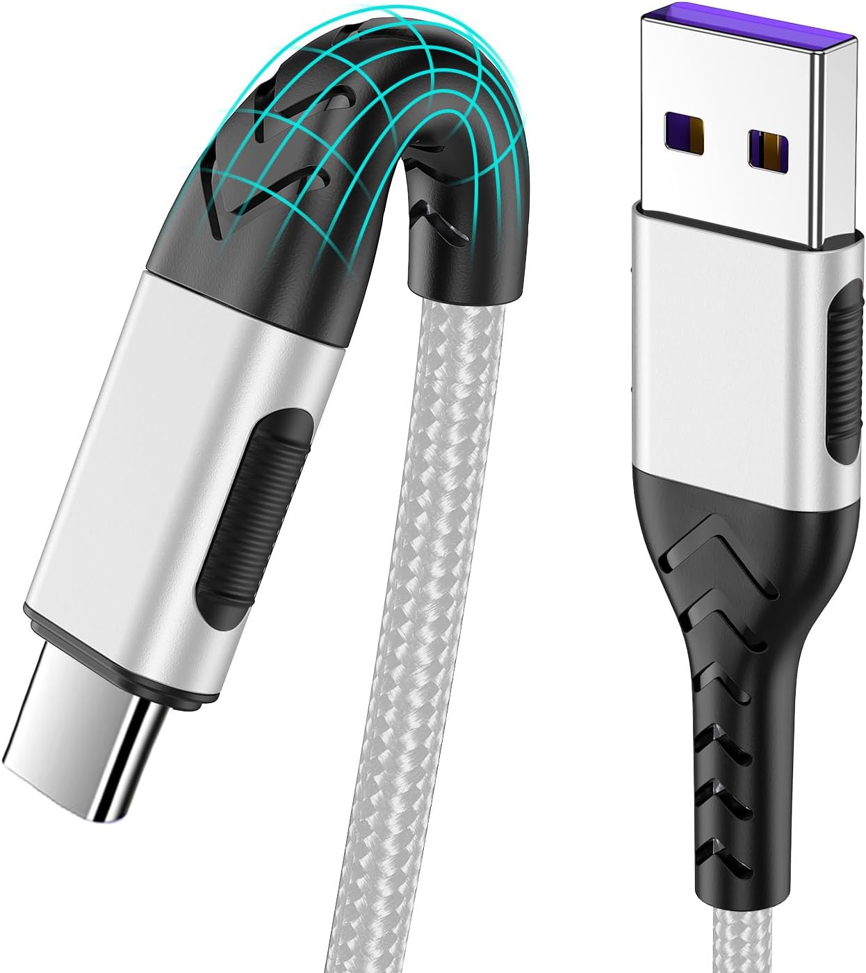 Durcord USB C Cable, 2Pack 10ft Fast USB Type C Charging Cable for Android/Phone/Pad/Laptop, Type C Charger Braided USB Cable Bright Silver Durcord USB C Cable, 2Pack 10ft Fast USB Type C Charging Cable for Android/Phone/Pad/Laptop, Type C Charger Braided USB Cable Bright Silver