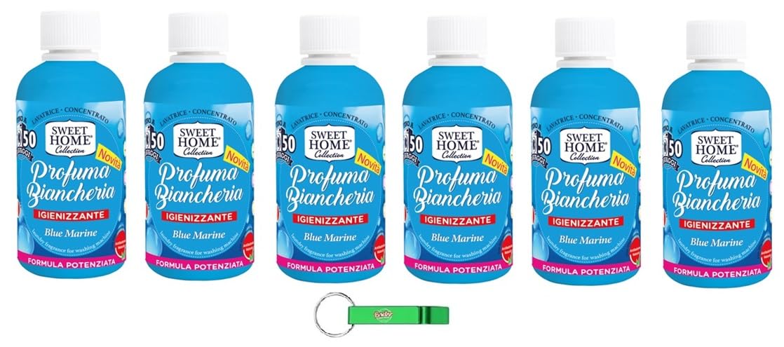 Sweet Home Profumatore Biancheria Blue Marine - Las mejores fragancias para tu ropa, ropa de cama, toallas y ropa de cama de 250 ml + llavero Beni Culinari gratuito