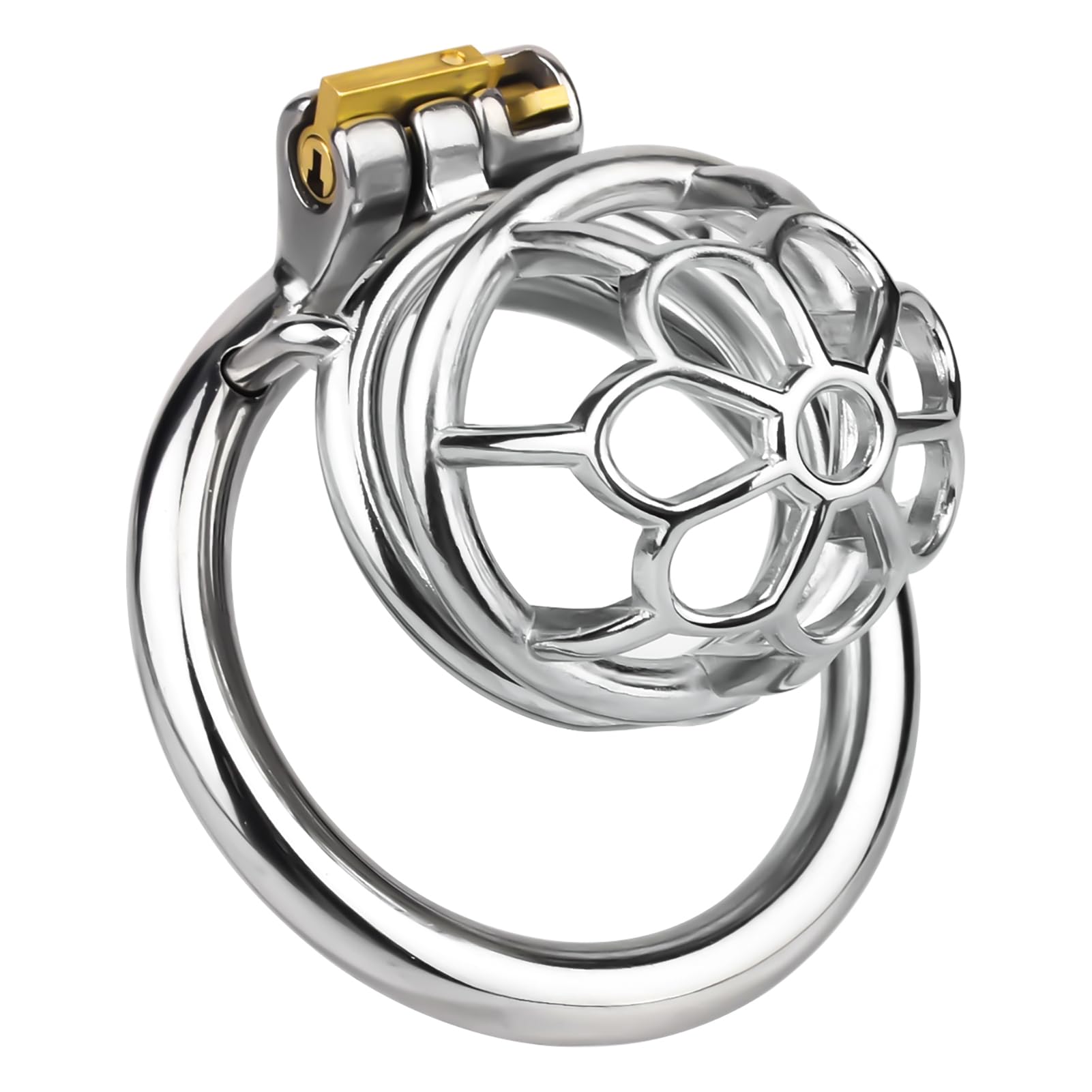 Chastity Cage hommes sex toys avec prune creuse et invisible cylindre de fermeture design acier inoxydable respirant cage à pénis/cage de chasteté SM fétiche bondage set (silver-01,55mm)