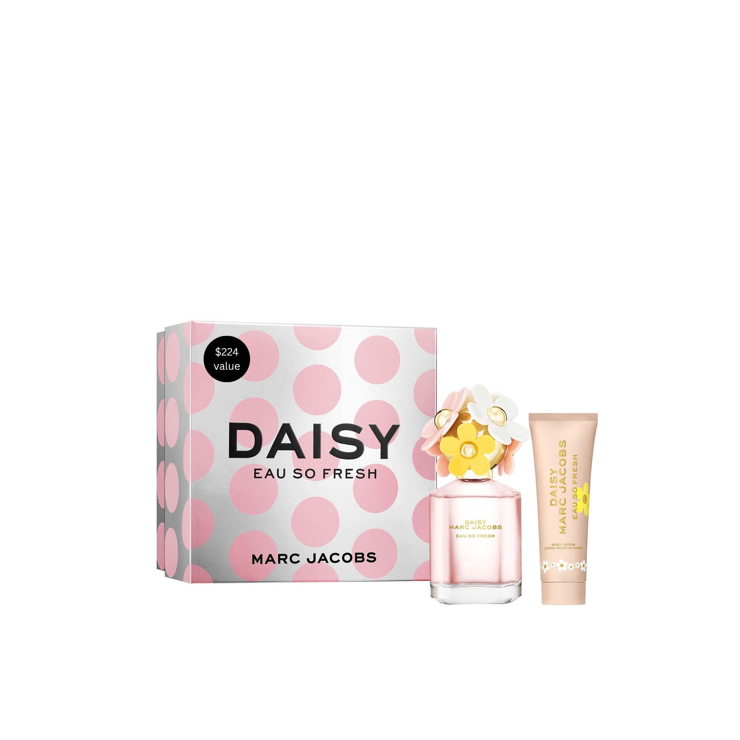Marc Jacobs Daisy Eau So Fresh EDT 2pc Gift Set ($224 value) -EDT 2.5oz, Body Lotion 2.5oz – With Notes of Raspberry, Rose & Soft Musks - Floral Women's Perfume