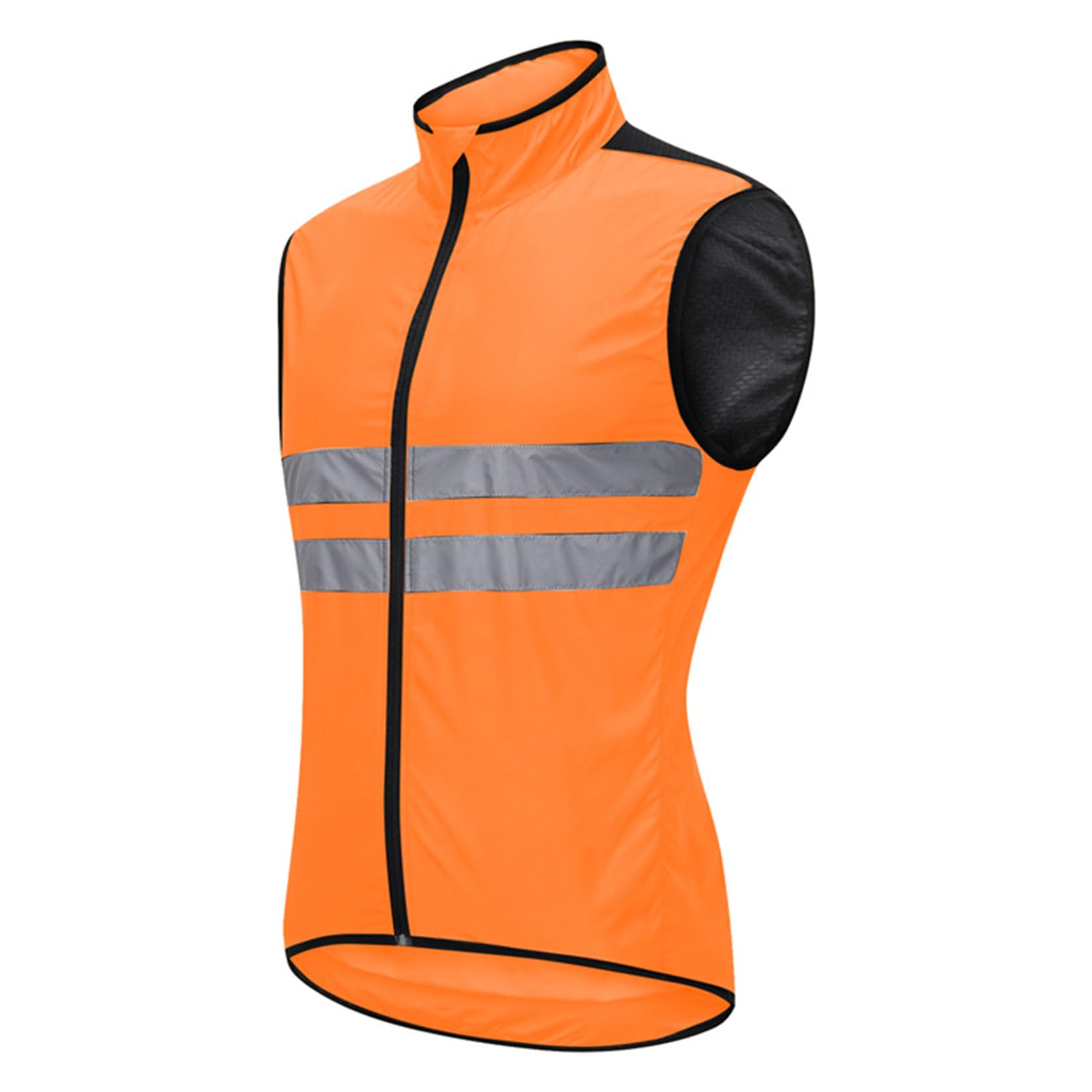 Chalecos De Ciclismo De Alta Visibilidad Hombres Mujeres Chaleco Softshell Reflectante Ropa De Abrigo A Prueba De Viento Chalecos Chaqueta Sin Mangas,Orange-3XL
