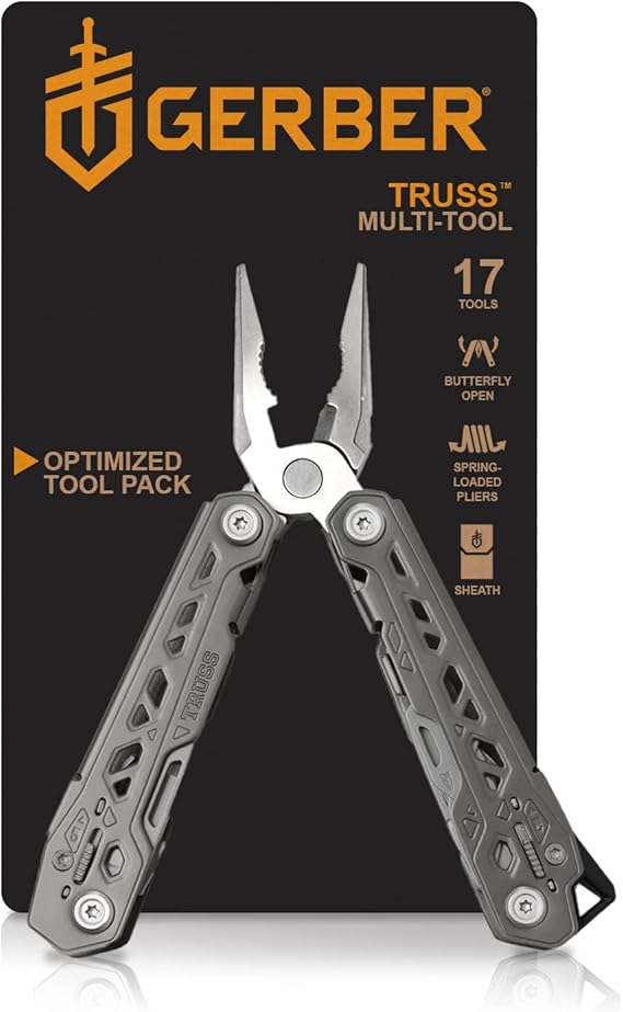 Gerber Gear Truss 17in1 Needle Nose Pliers Multitool with Sheath MultiPlier, Pocket Knife