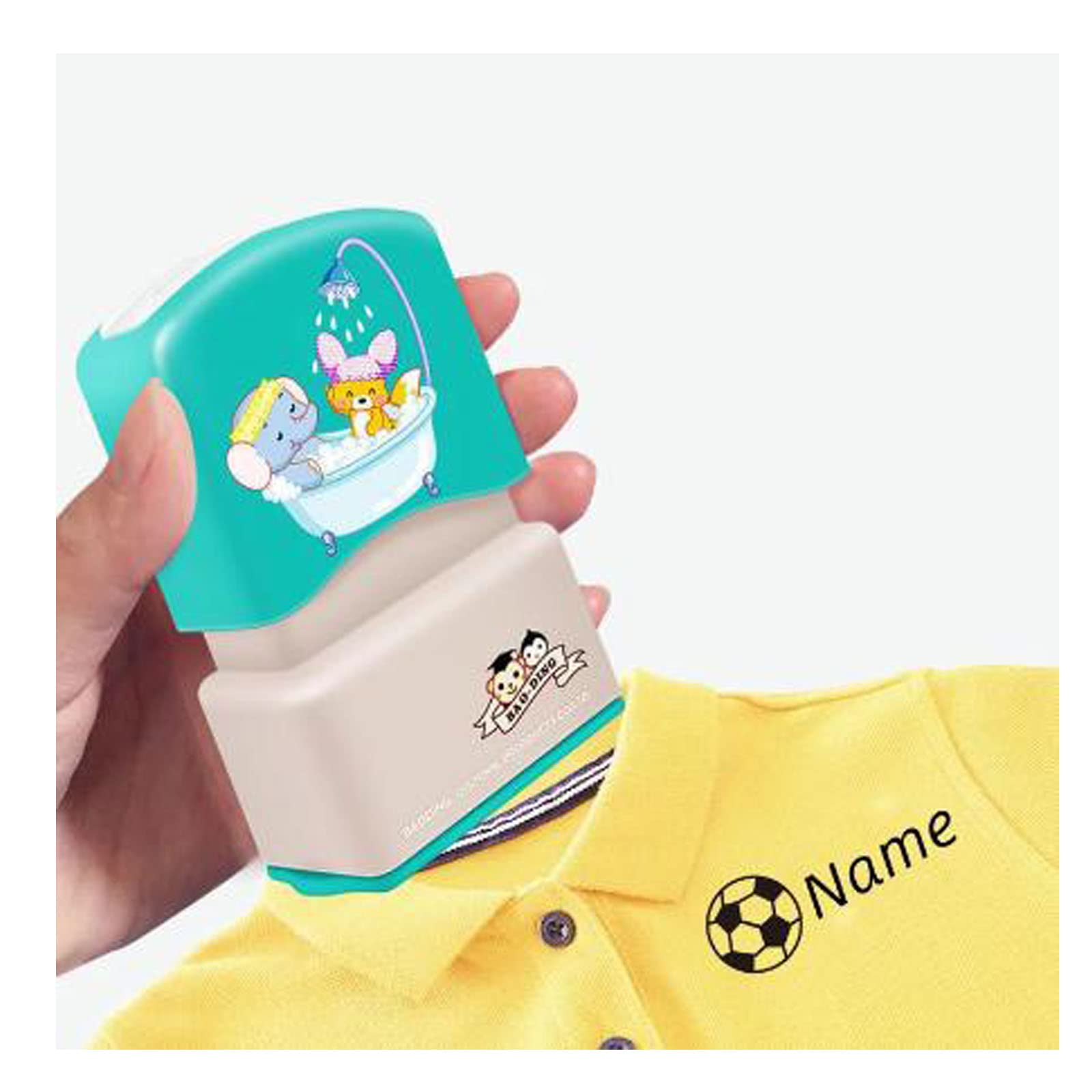 Personalized Waterproof Stamp Personalized Name Stamp Self Inking Kid Name Stamp Custom Seal Kid Label School Waterproof Clothe Stamp Stamper Multipurpose Children's Clothing Labels (Blue)