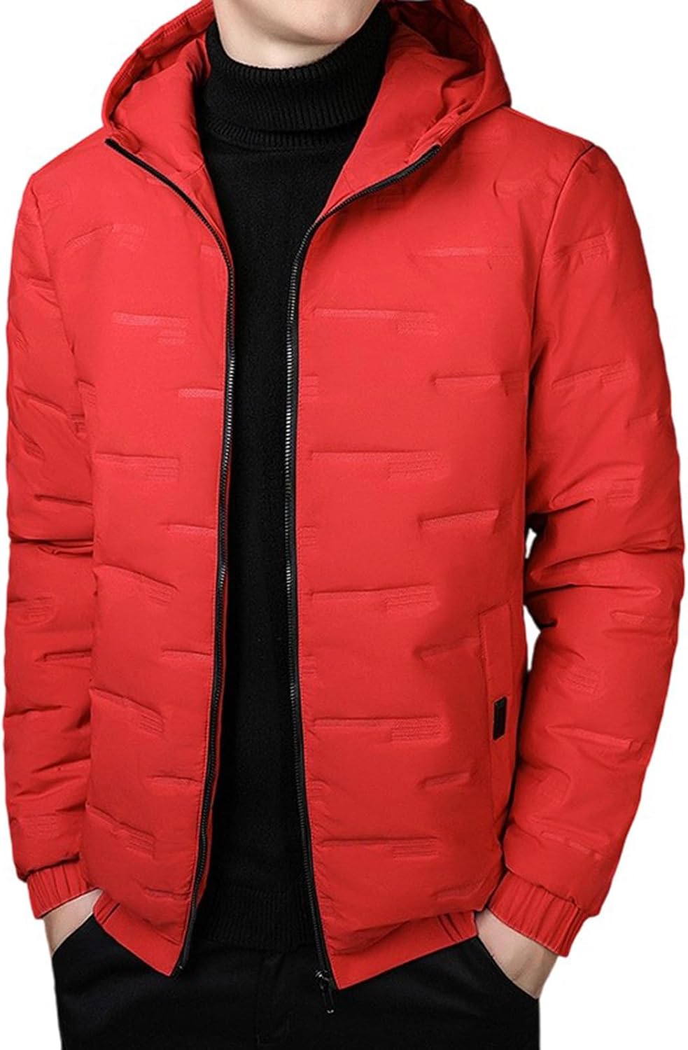Men's Thicken Puffer Jacket Padded Waterproof Warm Winter Coat With Hood, M-3XL