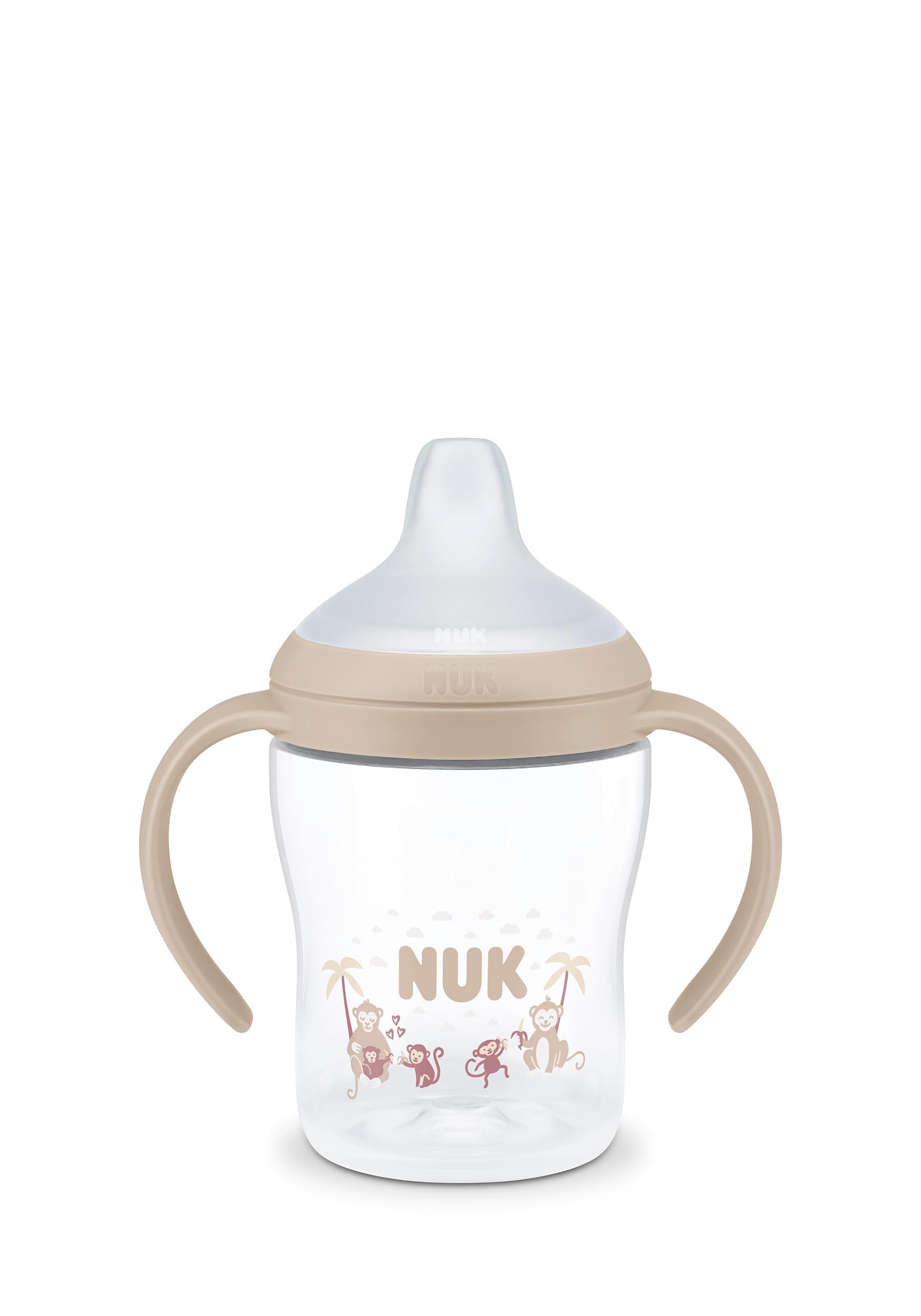 NUK Perfect Match Tasse d’apprentissage | 6+ mois | 150 ml | Tasse anti-fuite pour bébés | Poignées antidérapantes | Singe | Lot de 1