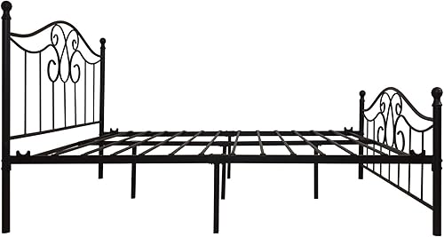 Miniatura 52 de Base de cama de metal Queen con cabecera y estribo, plataforma de granja, marco de cama tamaño Queen para debajo de la cama, no necesita somier y