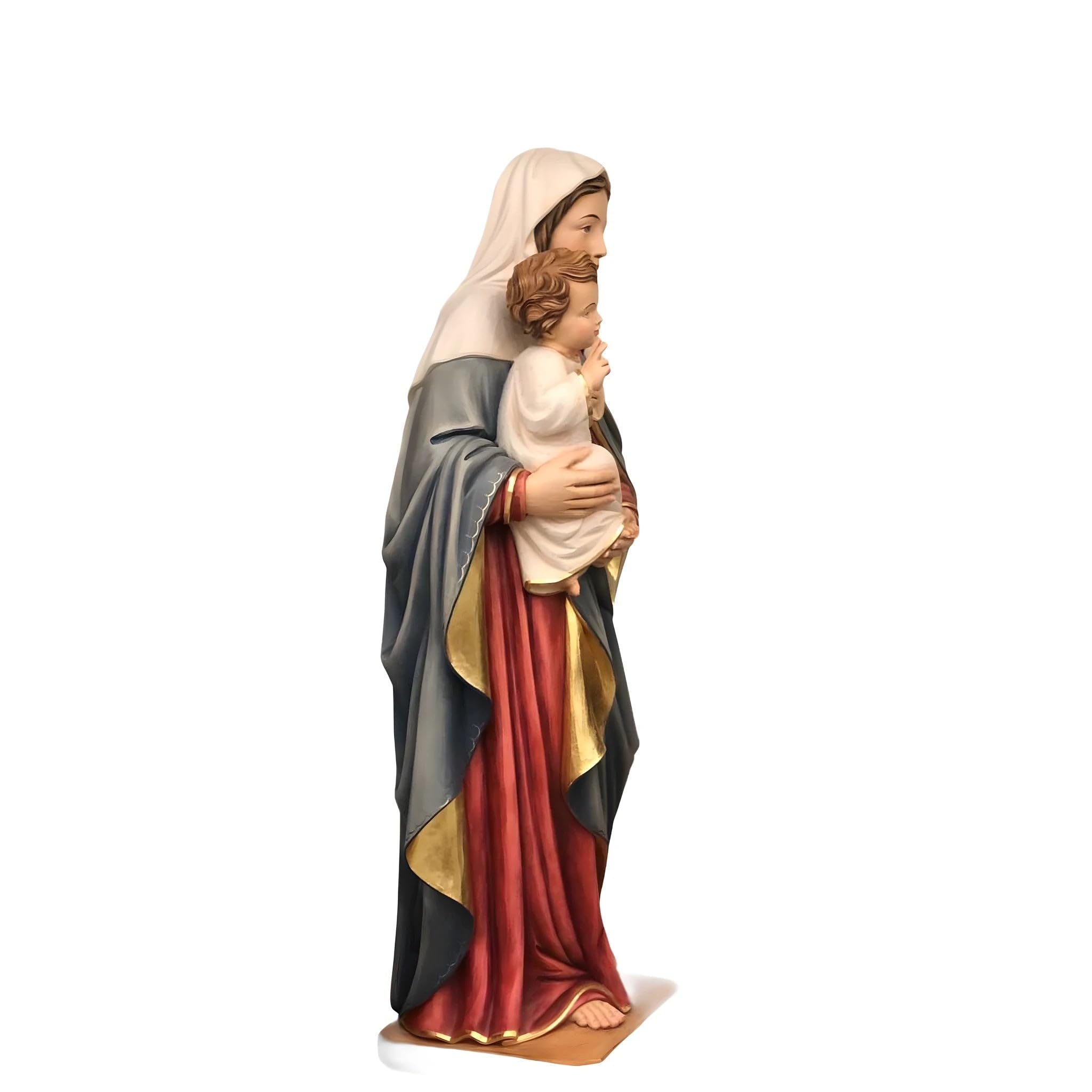 Dolfi | Matka Boża Nadziei z włókna szklanego 120 cm | Naturalne drewno w Val Gardena | Figurka szopka