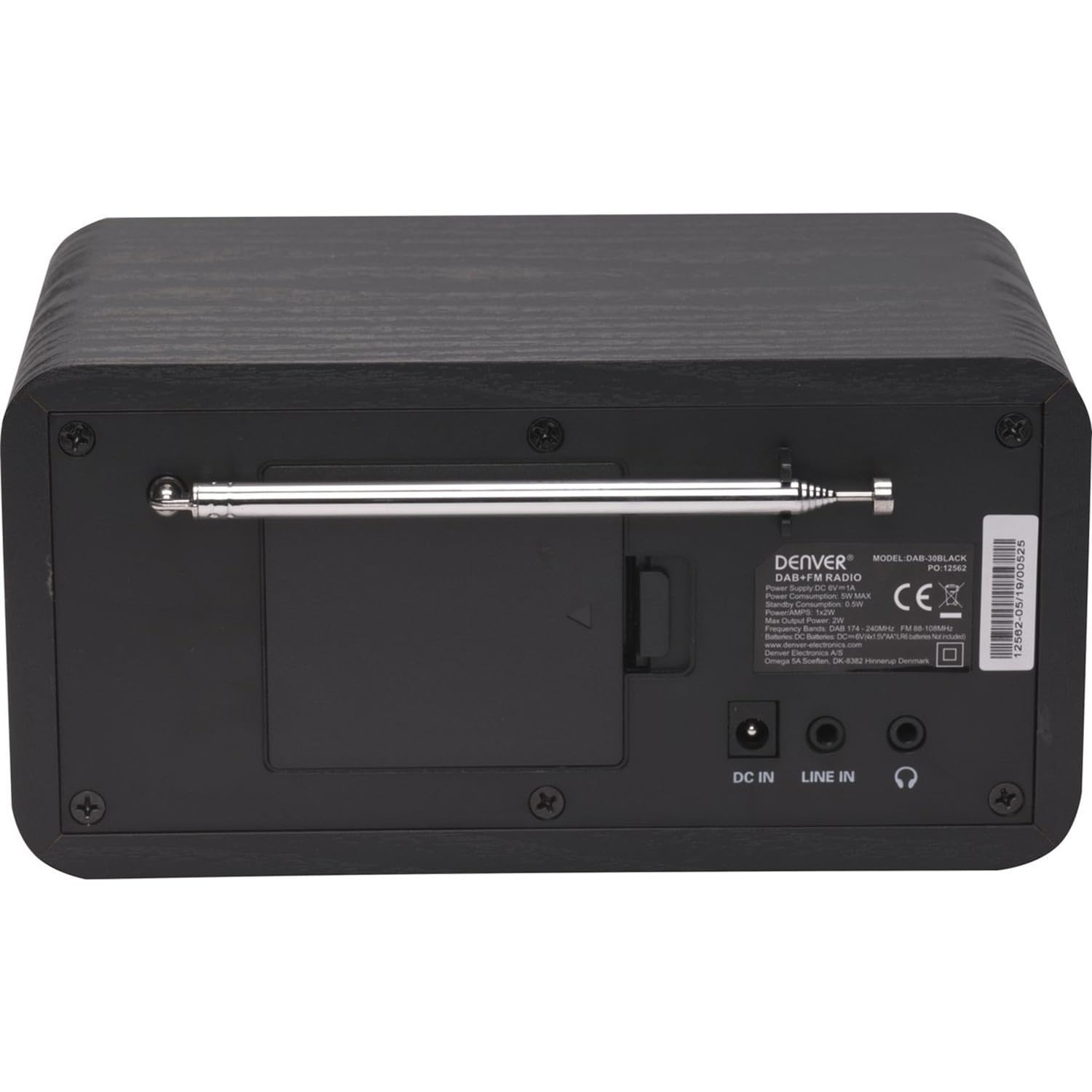 Denver DAB-30 DAB+ Radio mit FM Tuner und Weckerfunktion, Schwarz