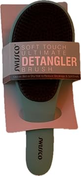Swissco Soft Touch Detangling Hair Brush for Natural, Curly, Wet or Dry Hair Aqua Blue
