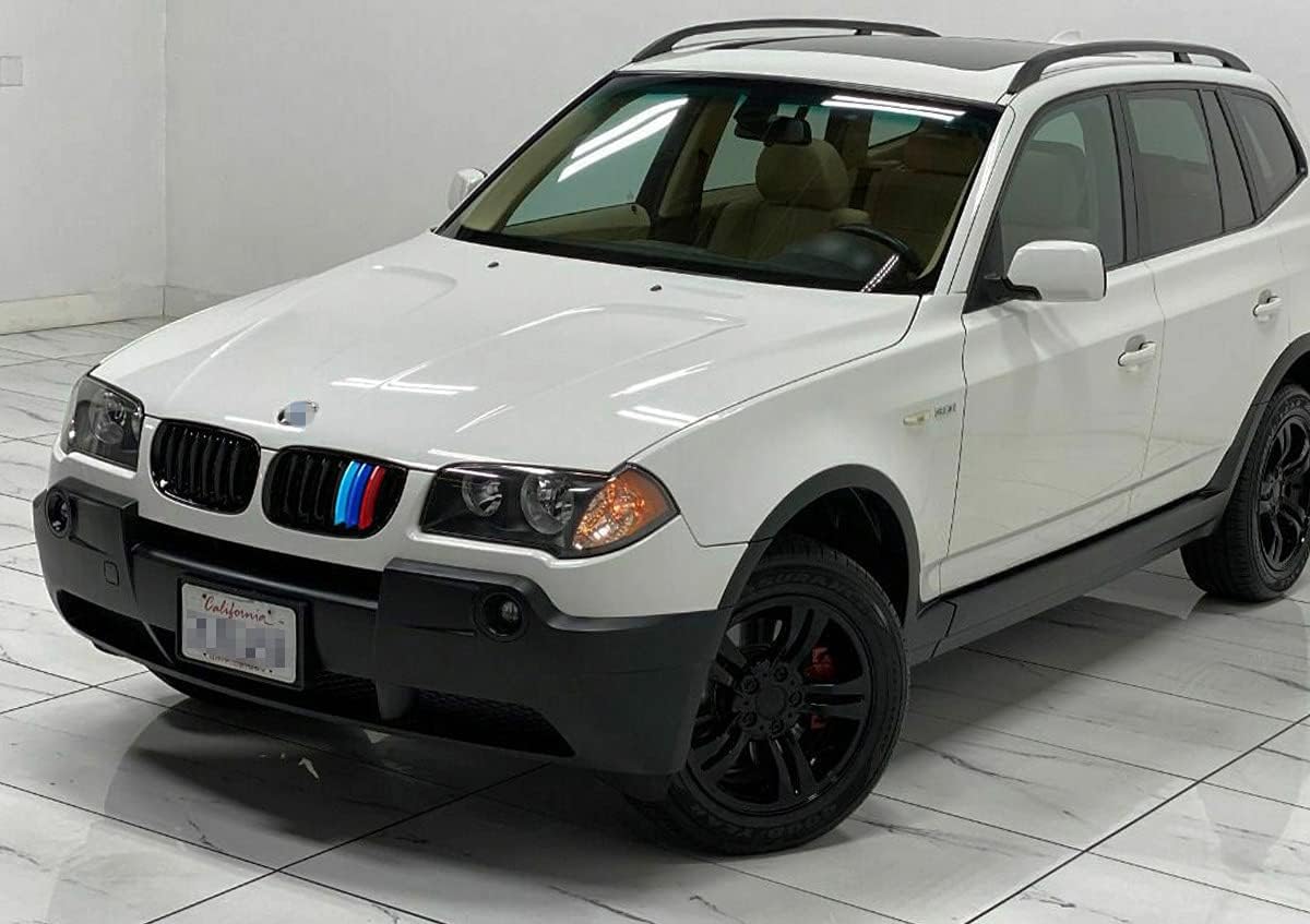 iJDMTOY Exact Fit ///M-Colored Grille Insert Trims Compatible With 2003-2006 BMW Pre-LCI X3 etc w/Standard 7-Beam Kidney Grille