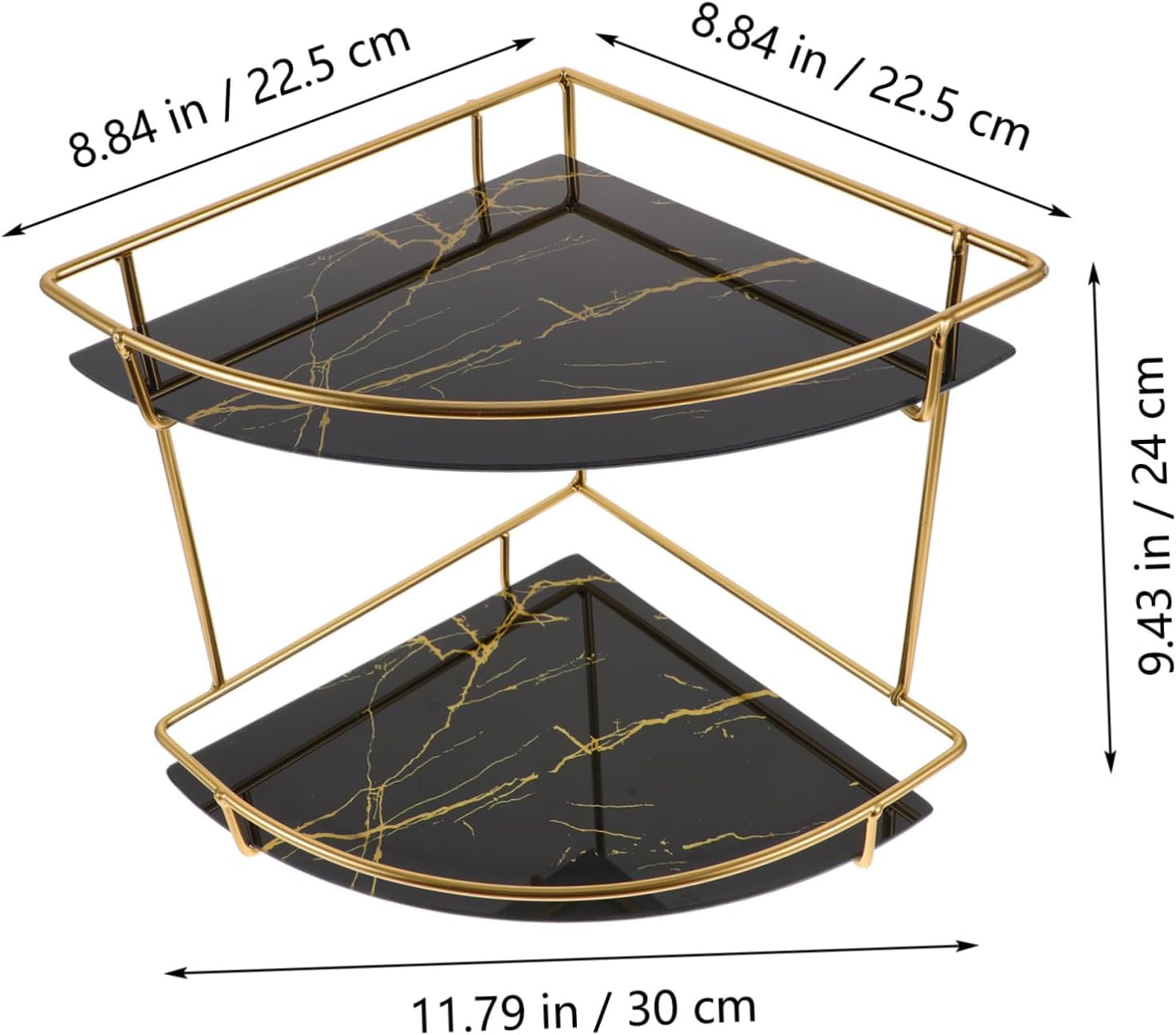 TEHAUX Bathroom Corner Shelf Space Saving Storage Organizer for Shower Kitchen Durable Design for Efficient Countertop Organization Finish