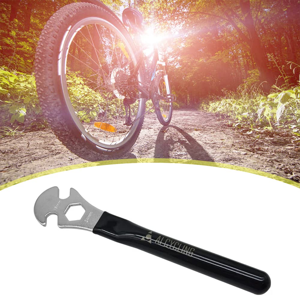SagaSave 2 STÜCKE Fahrrad-Pedalschlüssel, langer Pedalschlüssel, 15 mm, Reparaturwerkzeug, professionell, mit super langer Hand, 15 mm, Silber