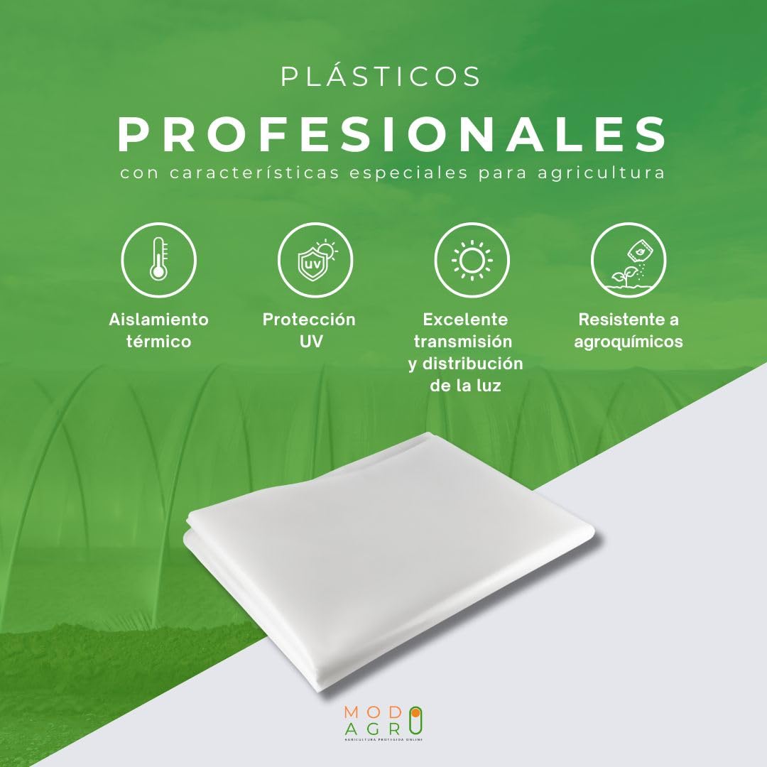 Plastique pour serre tunnel 600 galges 150 microns. Plastique spécial pour mini ou micro tunnel agriculture et protection plantes serre, potager, jardin extérieur (3,3 x 60)