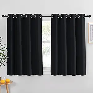 NICETOWN Black Out Curtain for Living Room - Easy Care Solid Thermal Insulated Grommet Blackout Panel/Drape for Bedroom Window (1 Panel, 52 inches Wide by 54 inches Long)