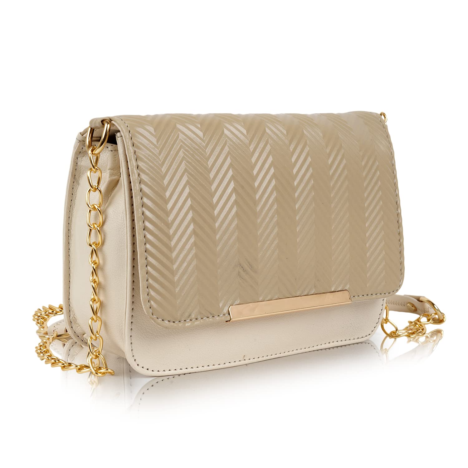 SPOTIC Synthetic Leather Elegant Classy Gold Chain Strap Trendy Travel Top Handle Handheld Hobo Unique Design Shoulder Slingbag For Women (B09WDRHNC6) Amazon Price History, Amazon Price Tracker