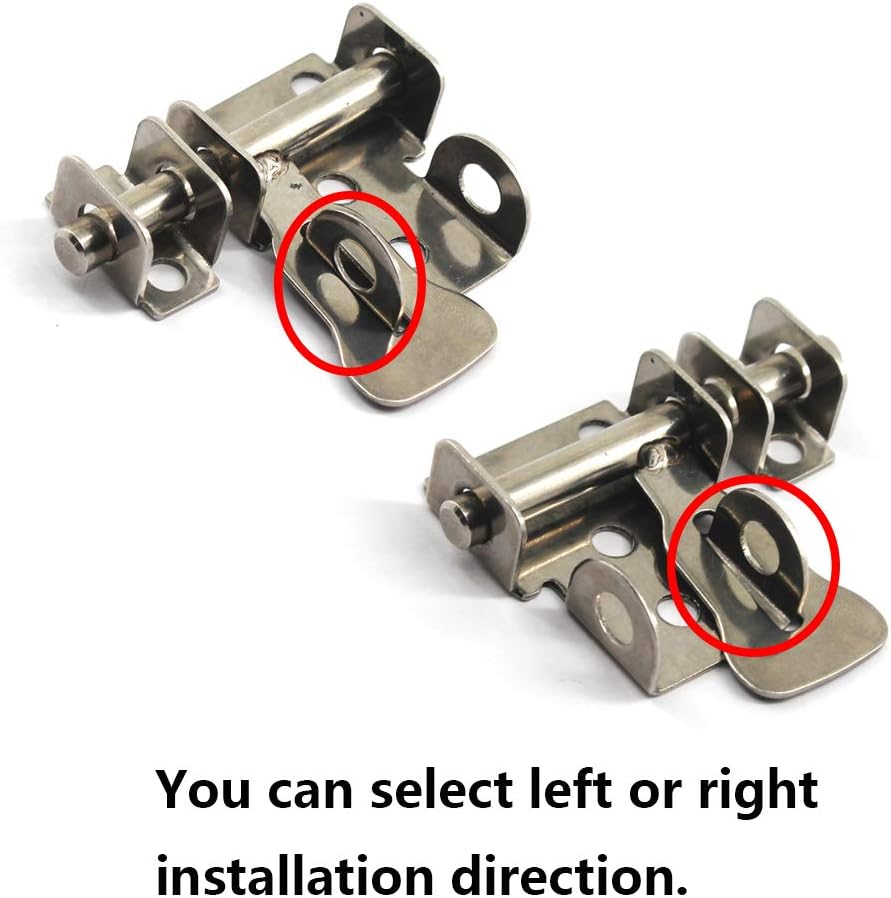 Stainless Steel Door Latch Bolt Slide Bolt with Screws (4 Pieces), with lock hole - Image 3