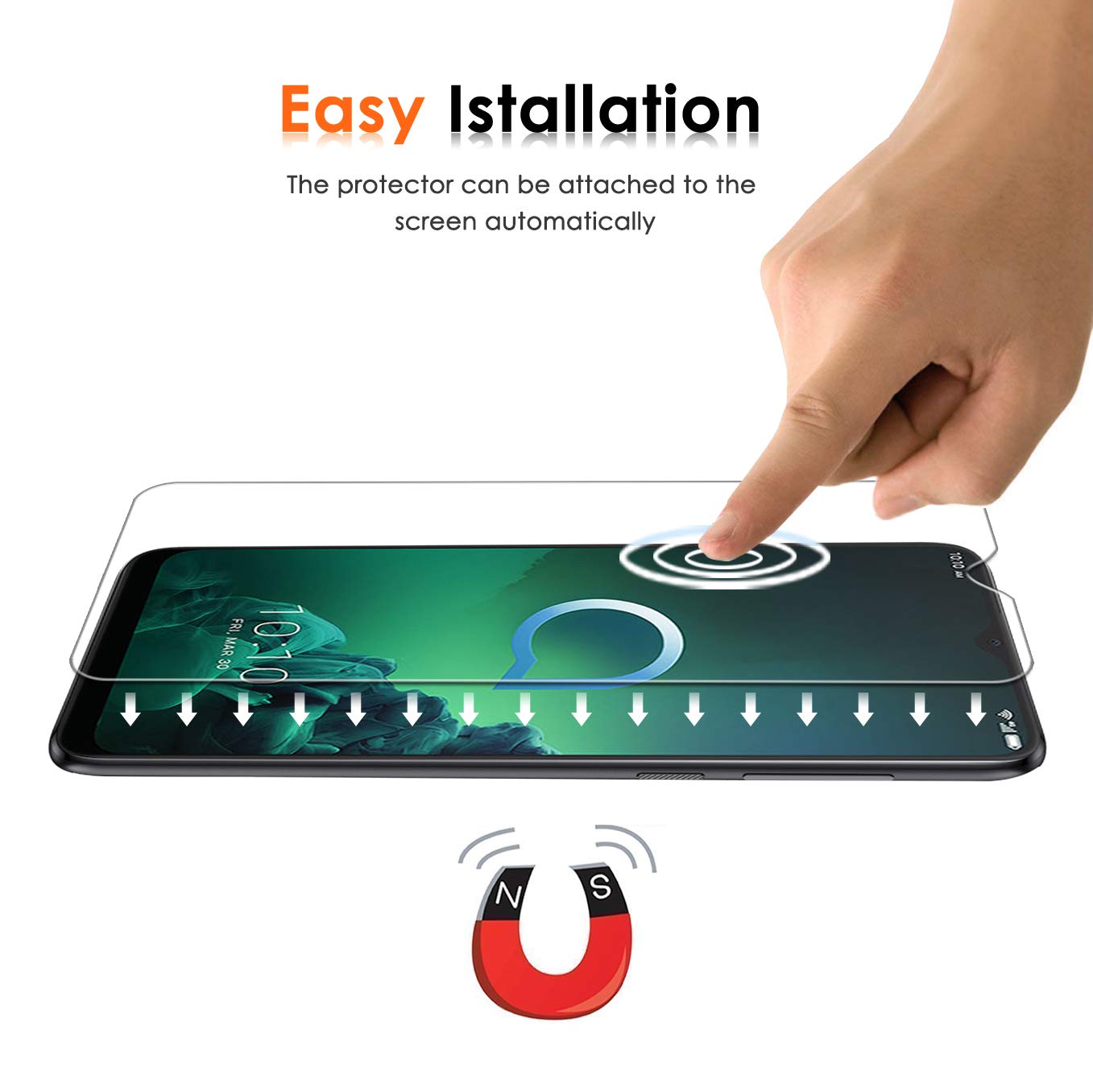 Proteggi Schermo In Vetro Temperato Per Alcatel 3X 2019 | Pellicola 9H Anti-graffio, Trasparenza 99%, Copertura Per Display Piatto (6.52'') - 2
