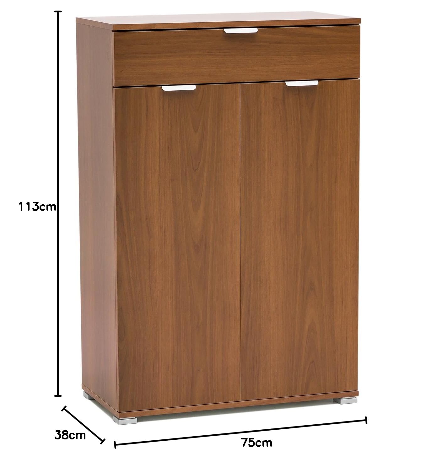 Armadietto MeMi Me238NOC In Legno Noce - 38x75x85cm, 2 Ante E 2 Ripiani Regolabili - Foto 10