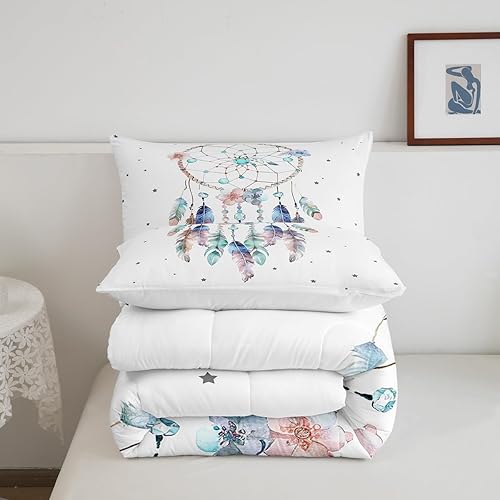 Miniatura 5 de Erosebridal Atrapasueños - Juego de ropa de cama tamaño individual para niñas, juego de edredón de flores florales de cerezo para mujer, edredón de