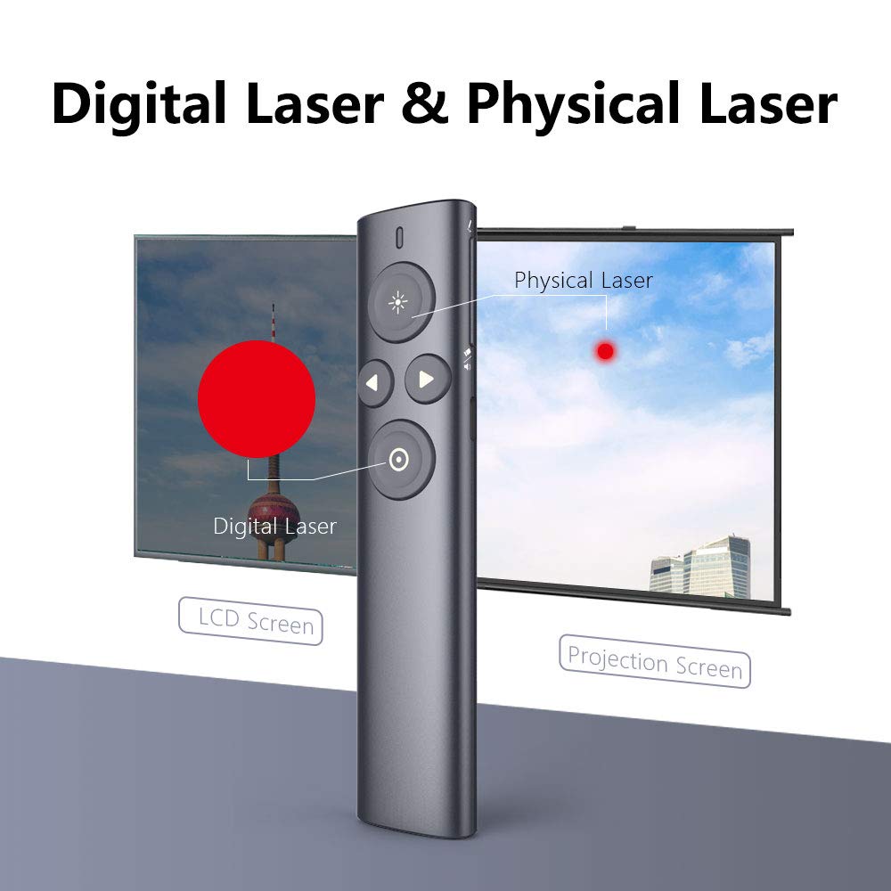 Télécommande Présentation Bluetooth Norwii N95 - Pointeur Laser Vert, Rechargeable USB-C - Pour PowerPoint, Conférences