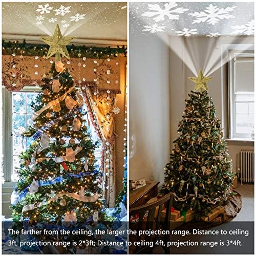 Miniatura 2 de Decoración para árbol de Navidad con estrella iluminada con bola mágica giratoria integrada, decoración de Navidad, proyector LED para árbol de