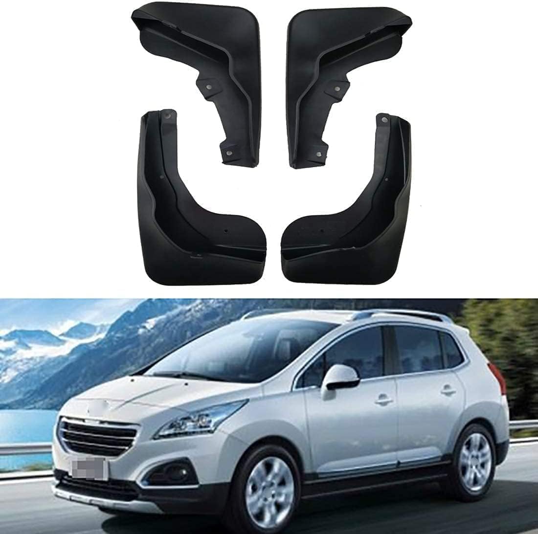 HGYNBCP Car Mud Flaps Splash Guards for Peugeot 3008 2016-2019, Splash Guard Front Rear Mudguard with Fixing Screws.