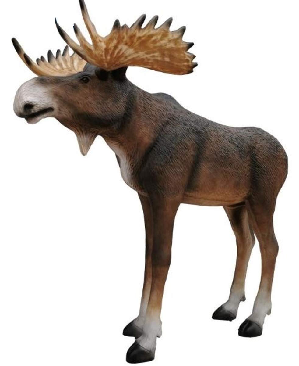 Casa Padrino Scultura Decorativa Alce Marrone/Bianco/Nero 250 x A. 210 cm - Figura Animale Decorativa a Grandezza Naturale - Figura Decorazione del Giardino Resistente alle Intemperie