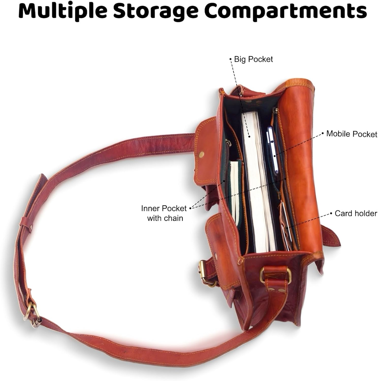 Firu-Handmade Women Vintage Style Genuine Brown Leather Crossbody Shoulder Bag Handmade Purse | Vintage Style, Genuine Leather, Handmade, Crossbody Bags, for Woman - Image 4