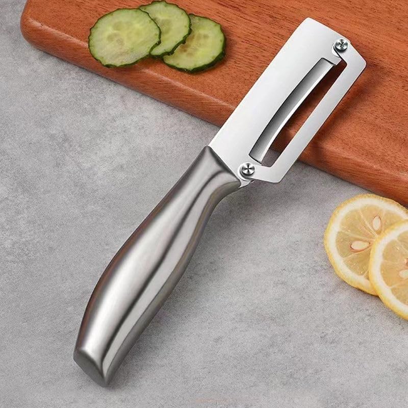 Image of Professional Stainless Steel Vegetable Peeler - Wide Blade Kitchen Peeler with Ergonomic Handle, Sharp & Durable for Fruits and Vegetables (Pack of 1)