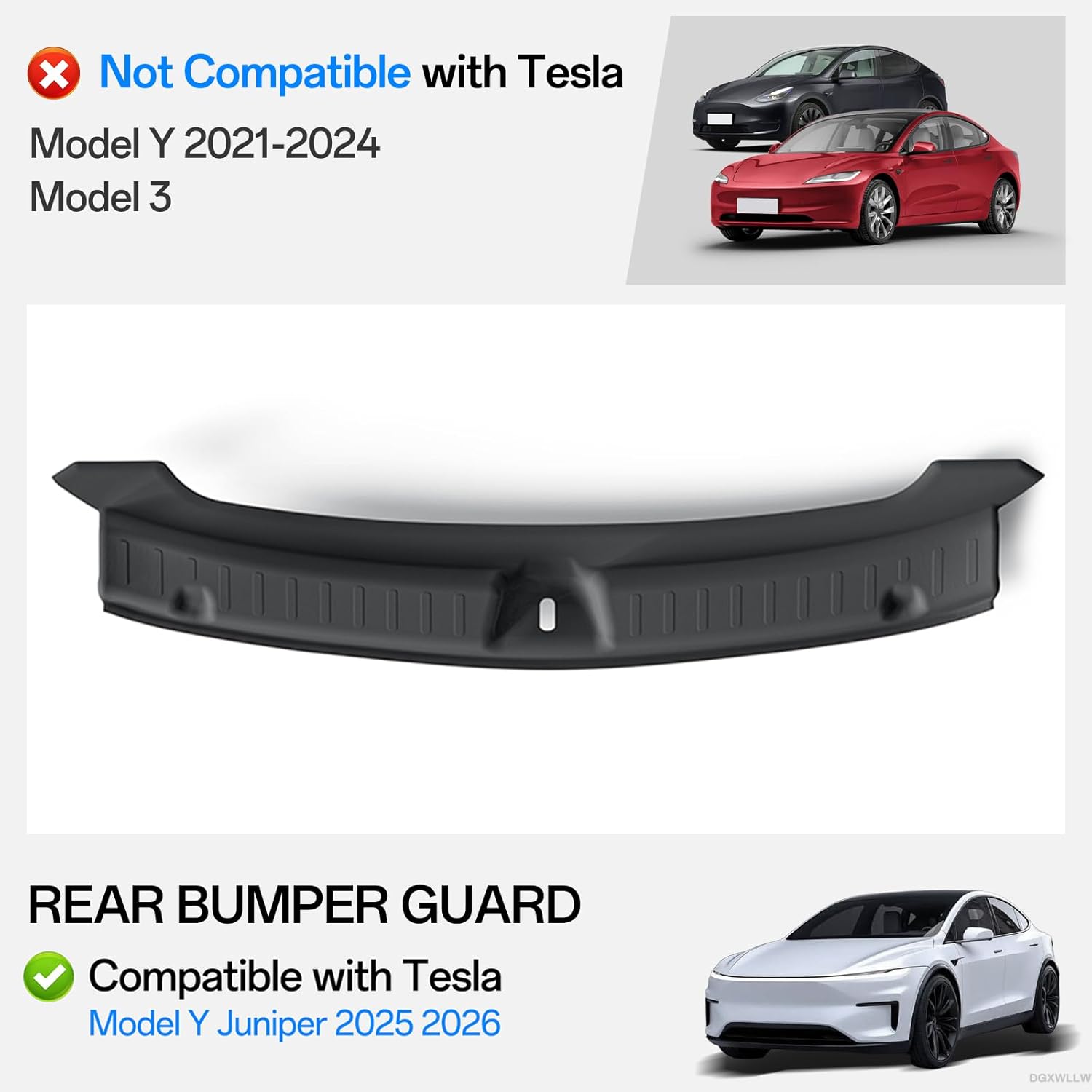 Rear Bumper Guard for Tesla Model Y Juniper 2026 2025, Anti-Scratch TPE Rear Door Bumper Guards Trunk Door Sill Protector, Waterproof Non-Slip Trunk Sill Cover Exterior Accessories, Black