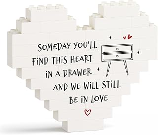 Gifts for Him Boyfriend - Building Blocks Plaque, Christmas Valentines Anniversary I Love You Gifts for Him Men Husband, Romantic Valentines Day Birthday Gift for Men, 1 Year Anniversary Card for Boyfriend