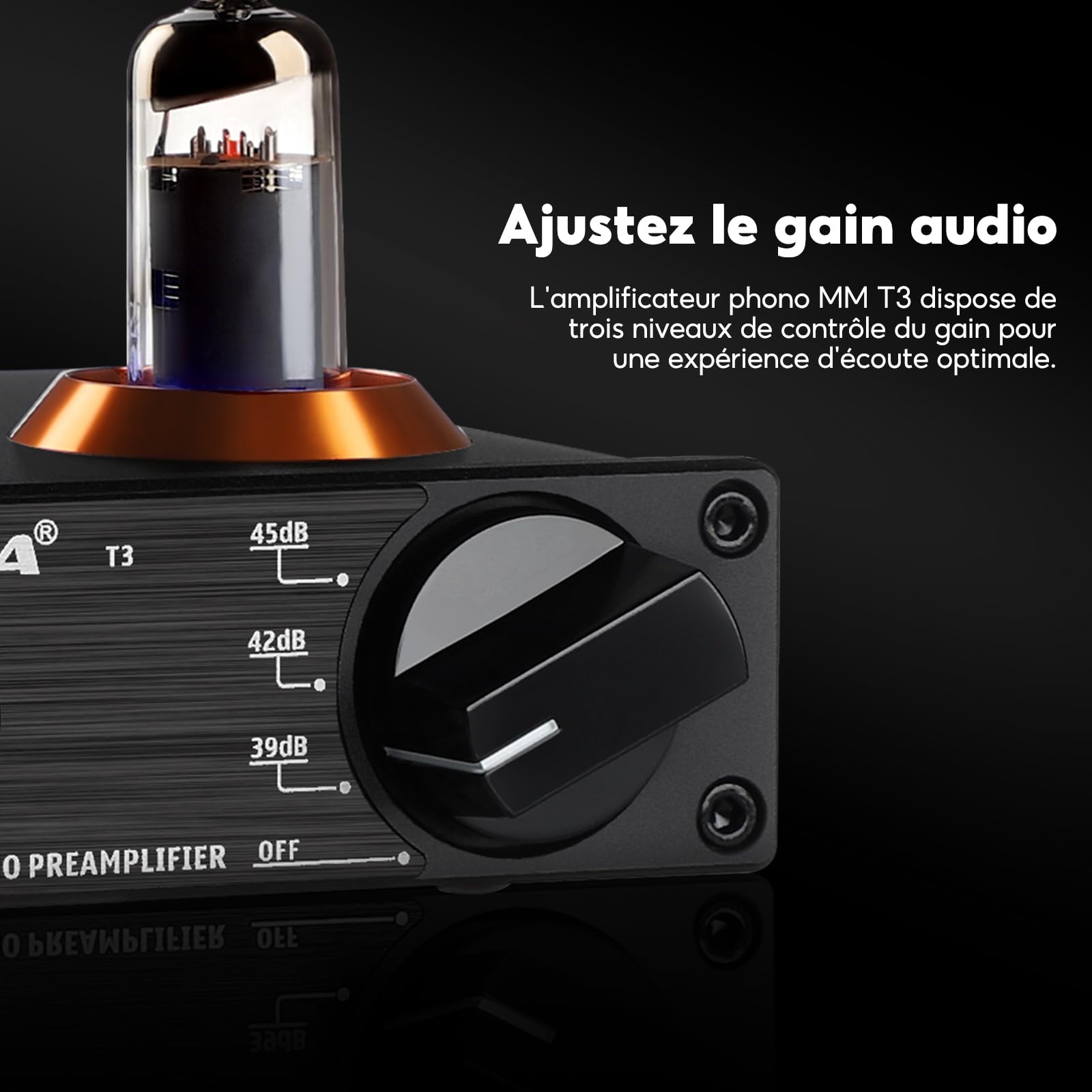AIYIMA T3 Tube MM préamplificateur Phono préampli HiFi avec gain préampli Audio stéréo pour platine vinyle phono Audiophile/tourne-disque