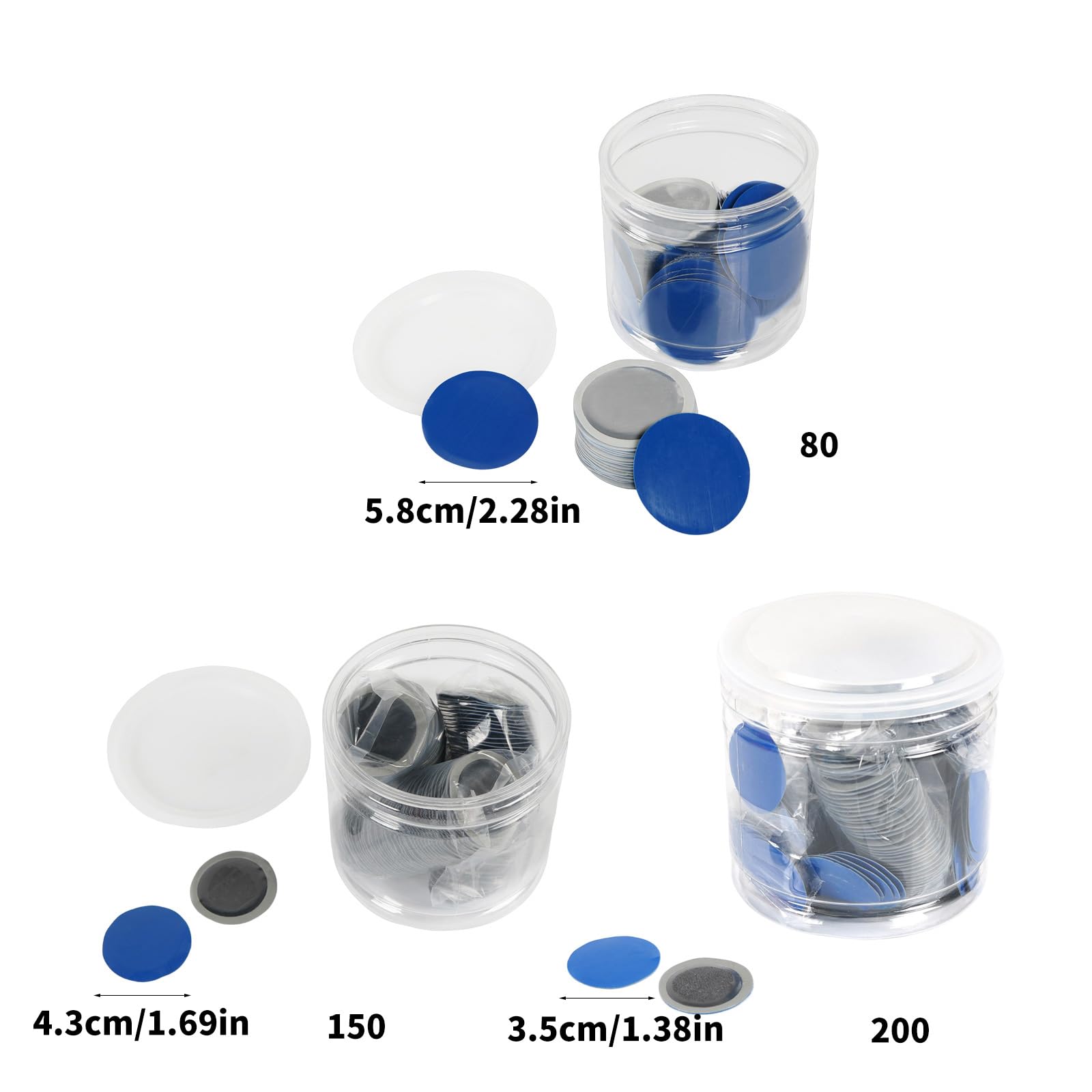 Ricarica per Riparazione Pneumatici per Uso motociclistico e Bici tubeless, Riparazione Rotondi in PU con Barattolo Trasparente per riporre ricambi per Pneumatici tubeless da Viaggio