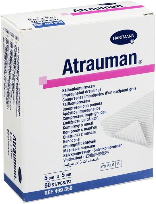 Hartmann 99XX0120 Atrauman Dressing, 5cm x 5cm, Pack of 50