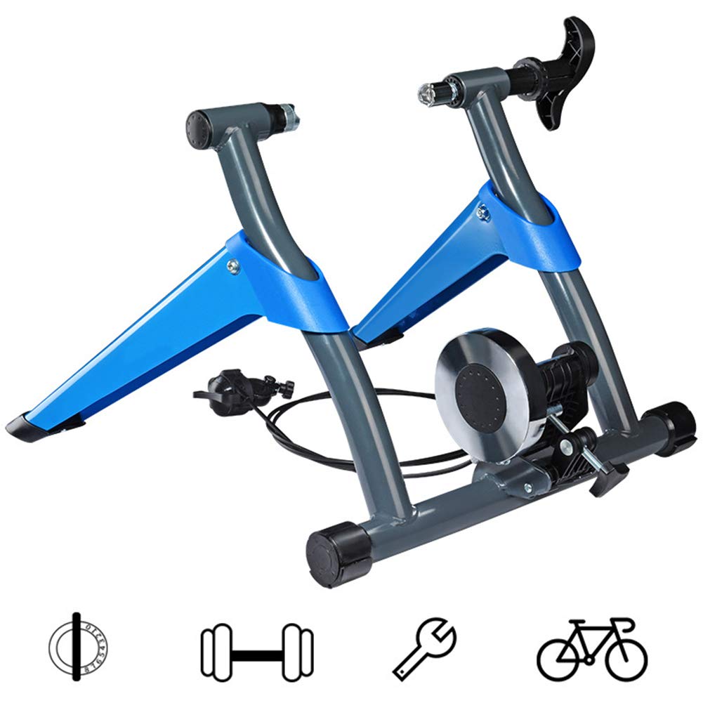 POEO Bike Trainer Stand, Portable Indoor Bicycle Exercise Stand Constructed with Quick Release Wheel Block & 8 Level Resistance, Quiet and Smooth, for or 26" to 29" Wheels Sizes