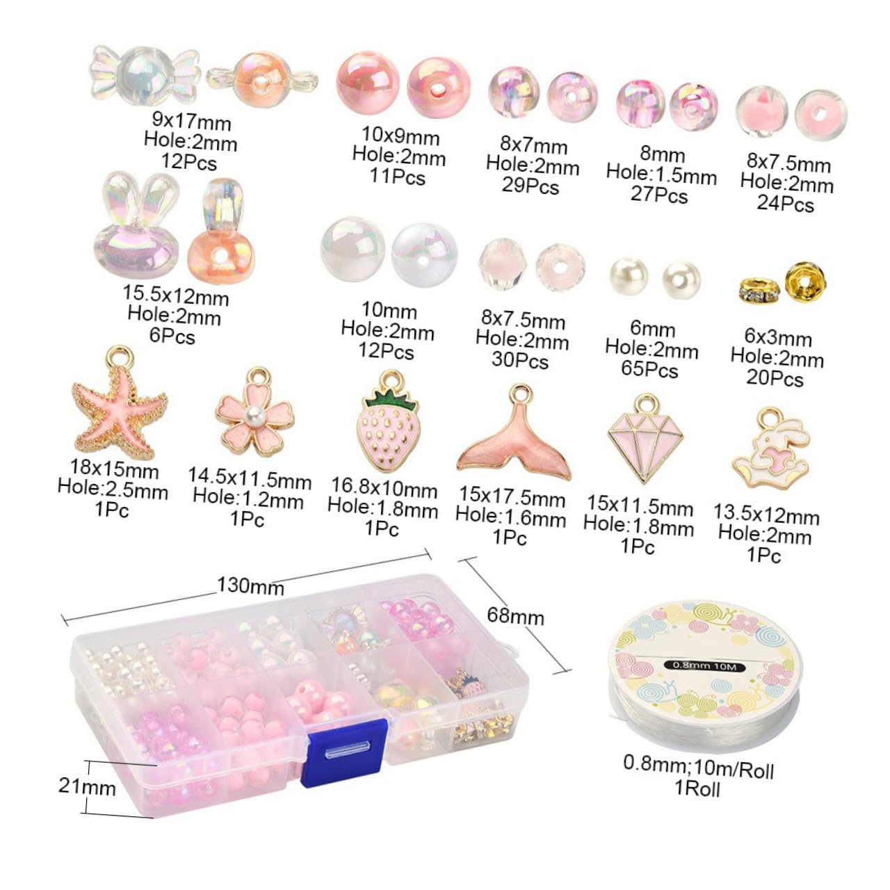 VILLCASE 3ensembles Kit De Fabrication De Bijoux Ensemble De Perles Pour Bracelet Charm Avec Perles Étoile Cœur Bricolage Créatif Pour Adultes