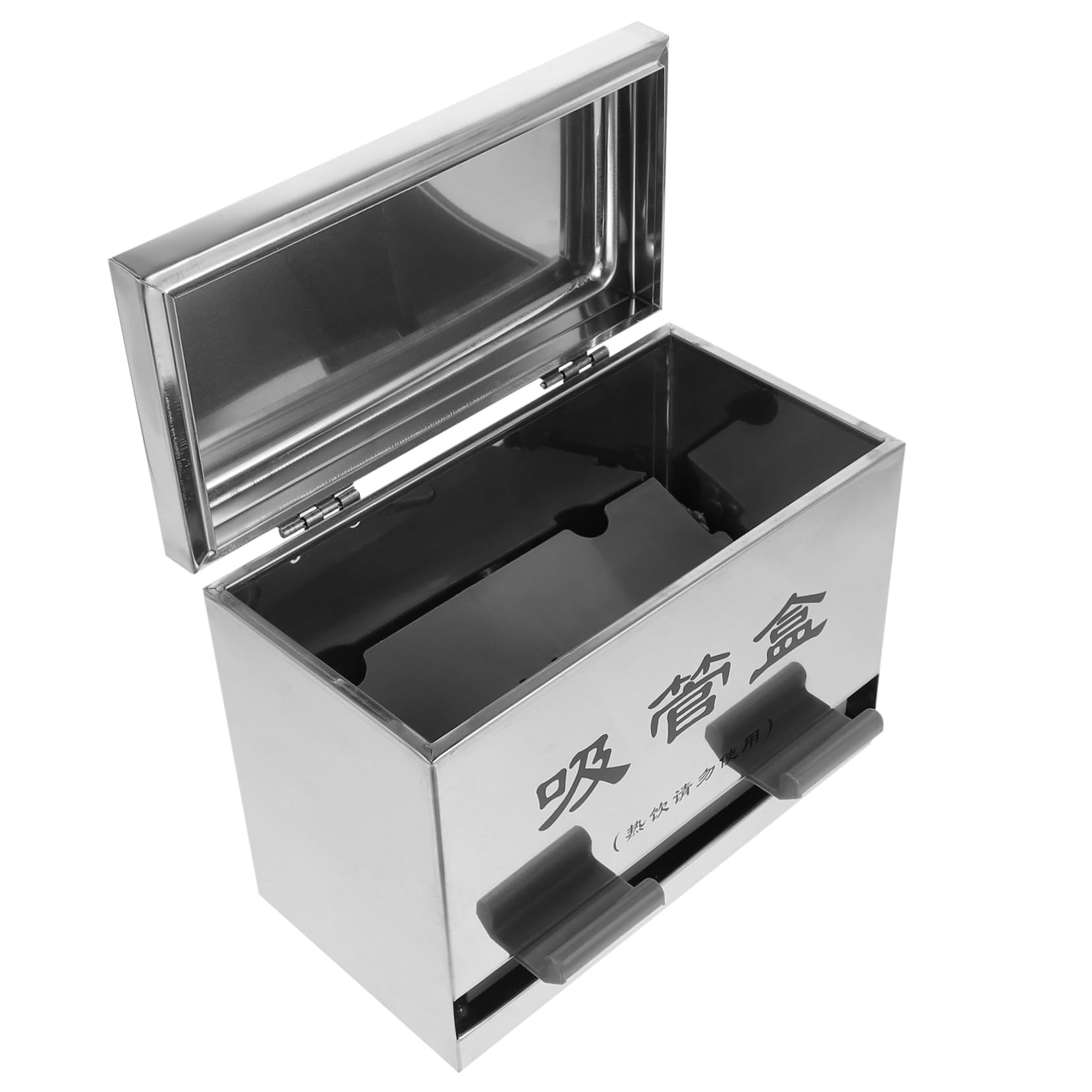 Cabilock Pressing Type Straw Dispenser Box Straw Holder for Restaurants Outlet Design Non Slip Base Compact Practical