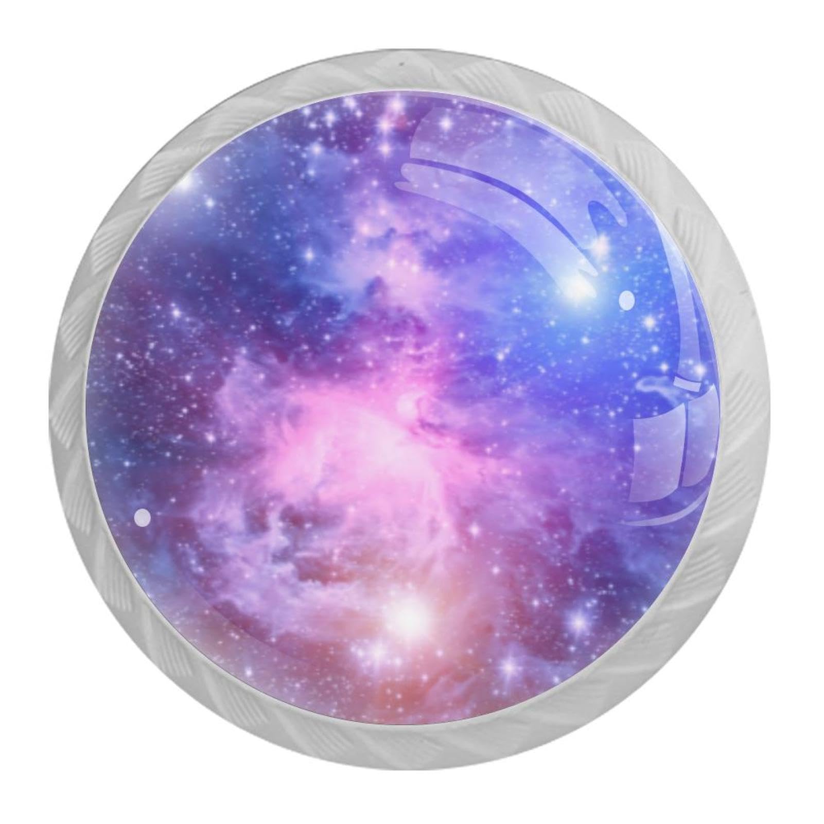 Tqmspg 4 Pieces Drawer Pulls Amazing Galaxy Space Star Door Knobs Dresser Handles for Kitchen Wardrobe Cupboard Hardware Furniture