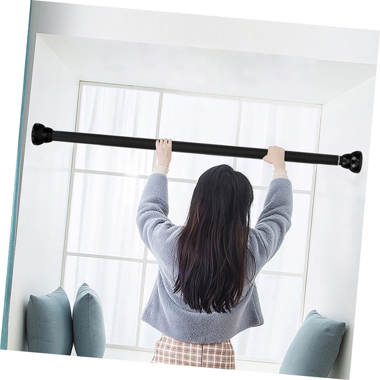 NUOBESTY 2 Pcs Barras de Cortina Telescópicas Ajustables, Barra para Cortina de Ducha y Ropa, Instalación sin Perforar, Adecuado para Baño y Armario