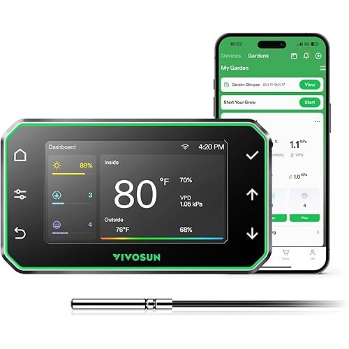 VIVOSUN GrowHub Controller E42A+ for Grow Tent, Smart Environmental WiFi-Controller with Temperature, Humidity, VPD, Timer, Cycle, Schedule Controls, Cooling Ventilation Lighting Programming