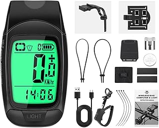 Chusui Velocímetro de bicicleta multifuncional sem fio Medidor de velocidade de bicicleta com luz e buzina USB recarregável à prova d'água Velocímetro de bicicleta em tela cheia Retroiluminação Ace CX