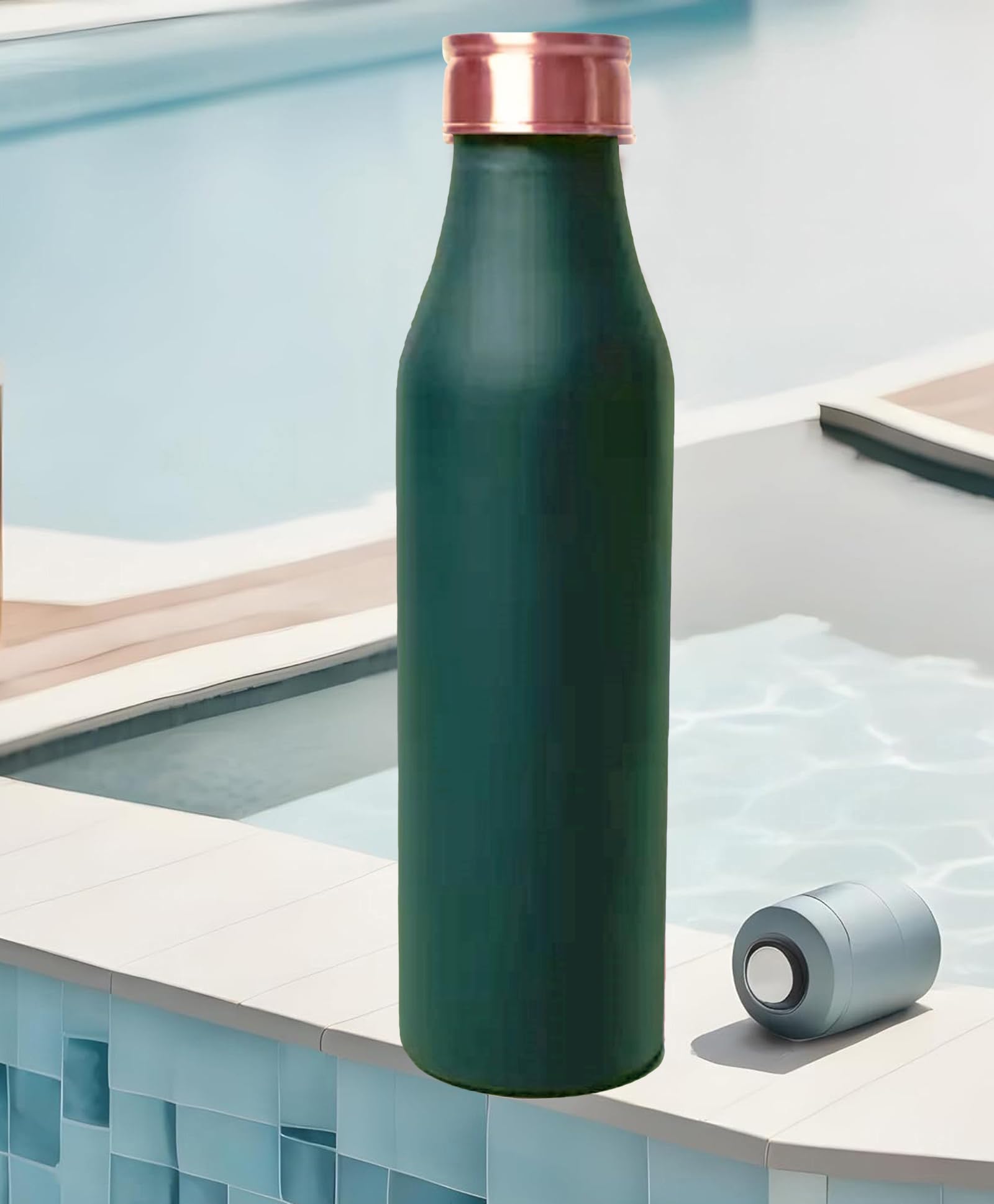 2Er-Set Wasserflaschen Aus Reinem Kupfer 32 Oz/950 M Auslaufsicher Kupfergefäß Thermosflasche Für Sport Und Reisen