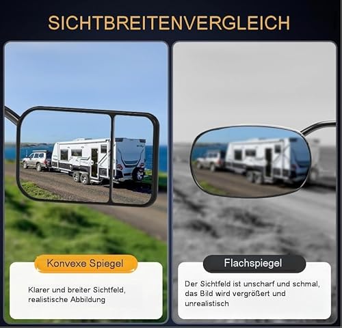 Wohnwagen Spiegel Auto Spiegel für Wohnwagen universal Zusatzspiegel Wohnmobil Außen Konvexspiegel wohnwagen 360° Drehung einstellbar für alle gängigen Fahrzeugtypen,Type 4