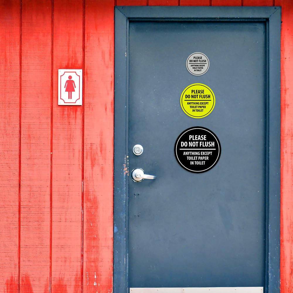Signs ByLITA - Cartel de papel higiénico con texto en inglés "Please do not flush anything"