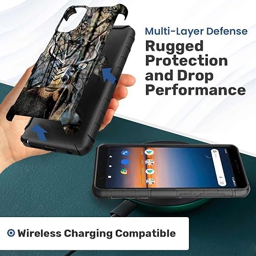 Miniatura 9 de Rome Tech Funda con clip para cinturón para Samsung Galaxy A14 5G SM-A146 Funda de teléfono celular de doble capa a prueba de golpes con soporte -