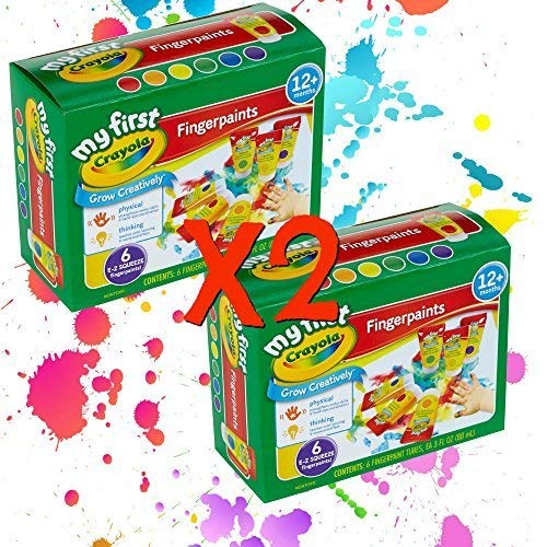  ThrillZone Crayola Finger Paint Kit For Toddlers With 4 Colors  & 10 Painting Paper Sheets- Kids Easy Clean, Non-Toxic Washable Finger  Paints Heart Stickers Included- Fun Indoor Activity For Toddlers 